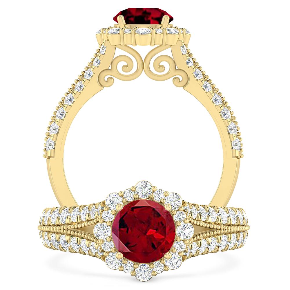 Yellow Gold - Garnet