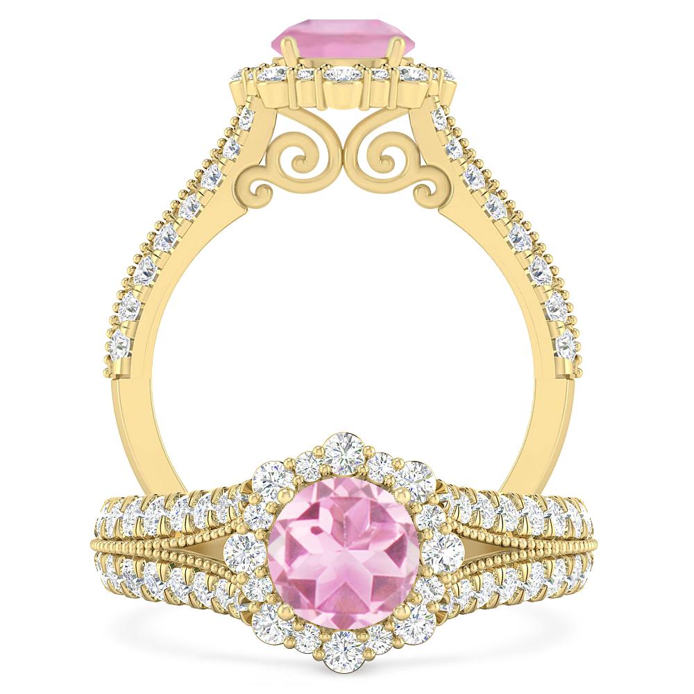 Yellow Gold - Pink Tourmaline