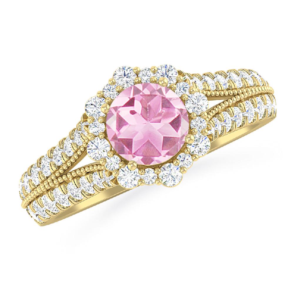 Yellow Gold - Pink Tourmaline