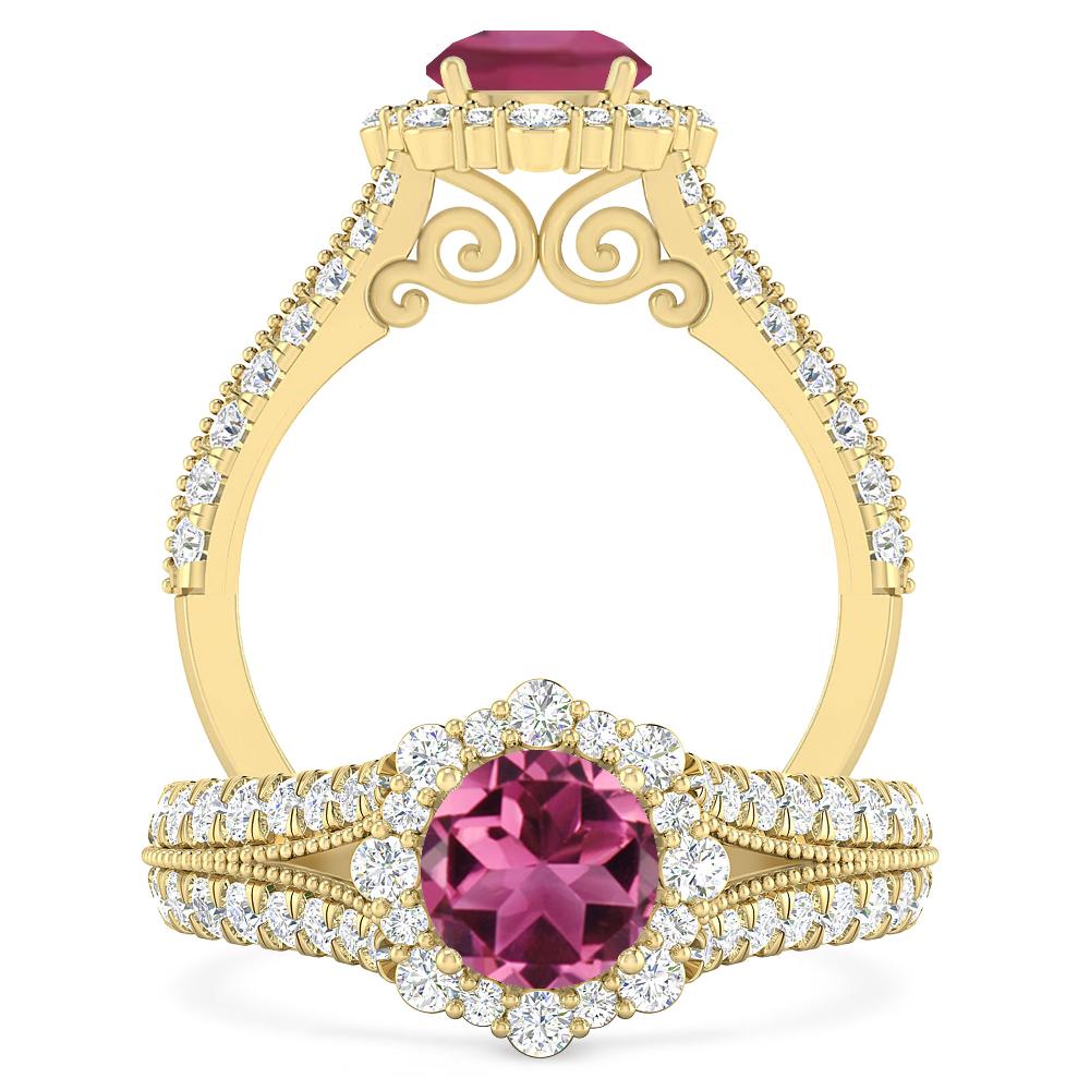 Yellow Gold - Pink Tourmaline