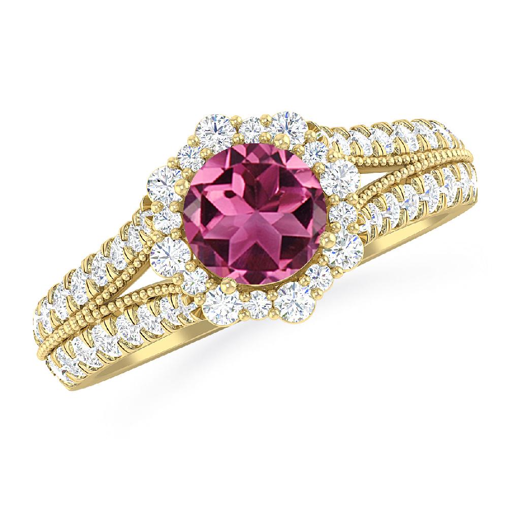 Yellow Gold - Pink Tourmaline