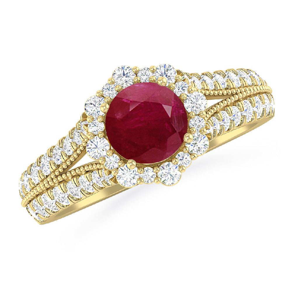 Yellow Gold - Ruby