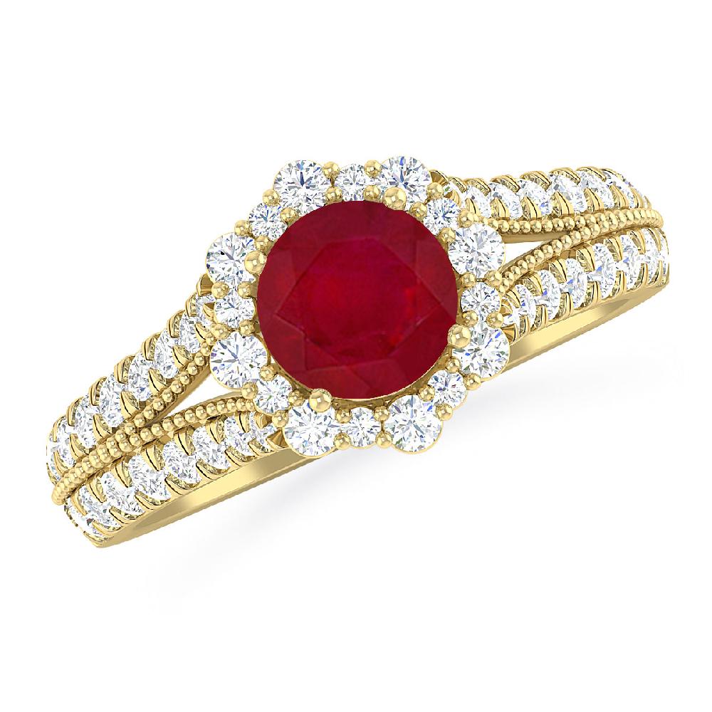 Yellow Gold - Ruby