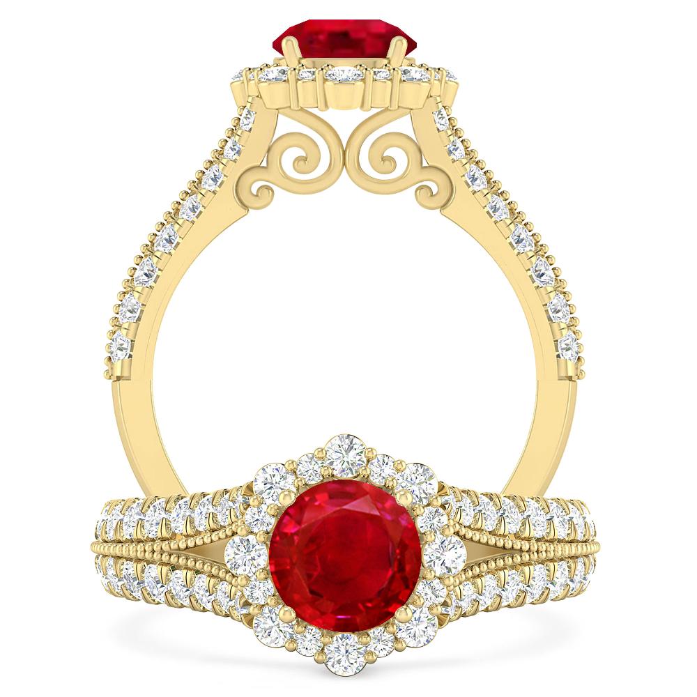 Yellow Gold - Ruby