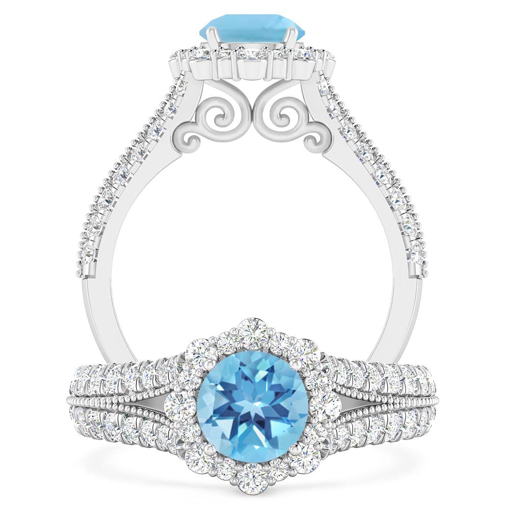 White Gold - Blue Topaz