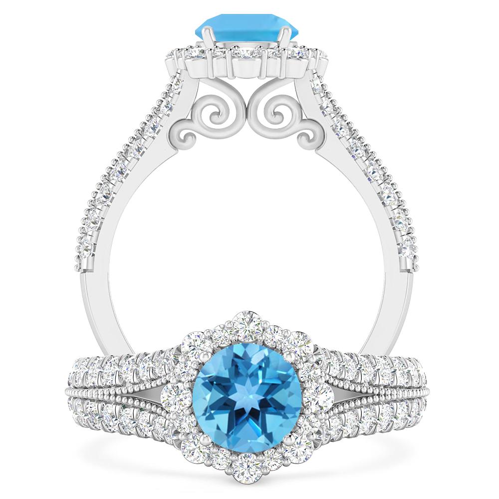 White Gold - Blue Topaz