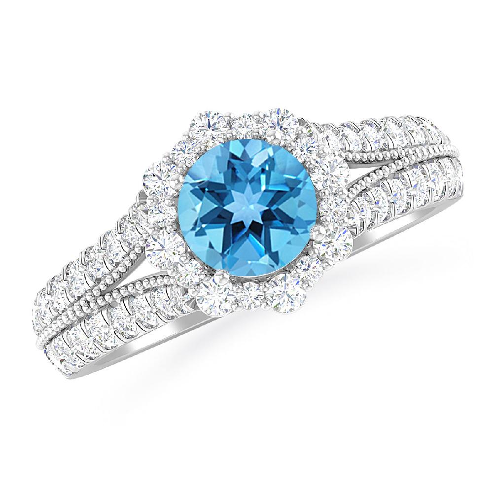 White Gold - Blue Topaz