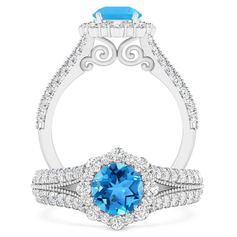 White Gold - Blue Topaz