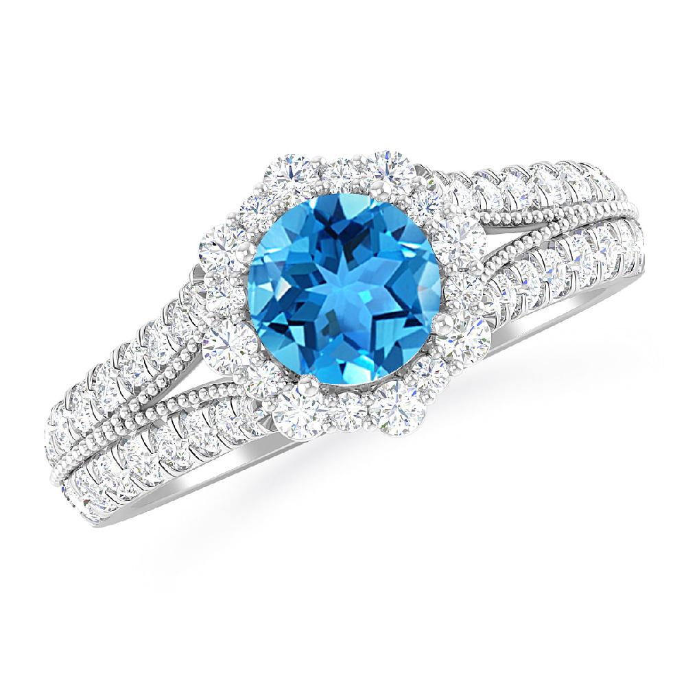 White Gold - Blue Topaz