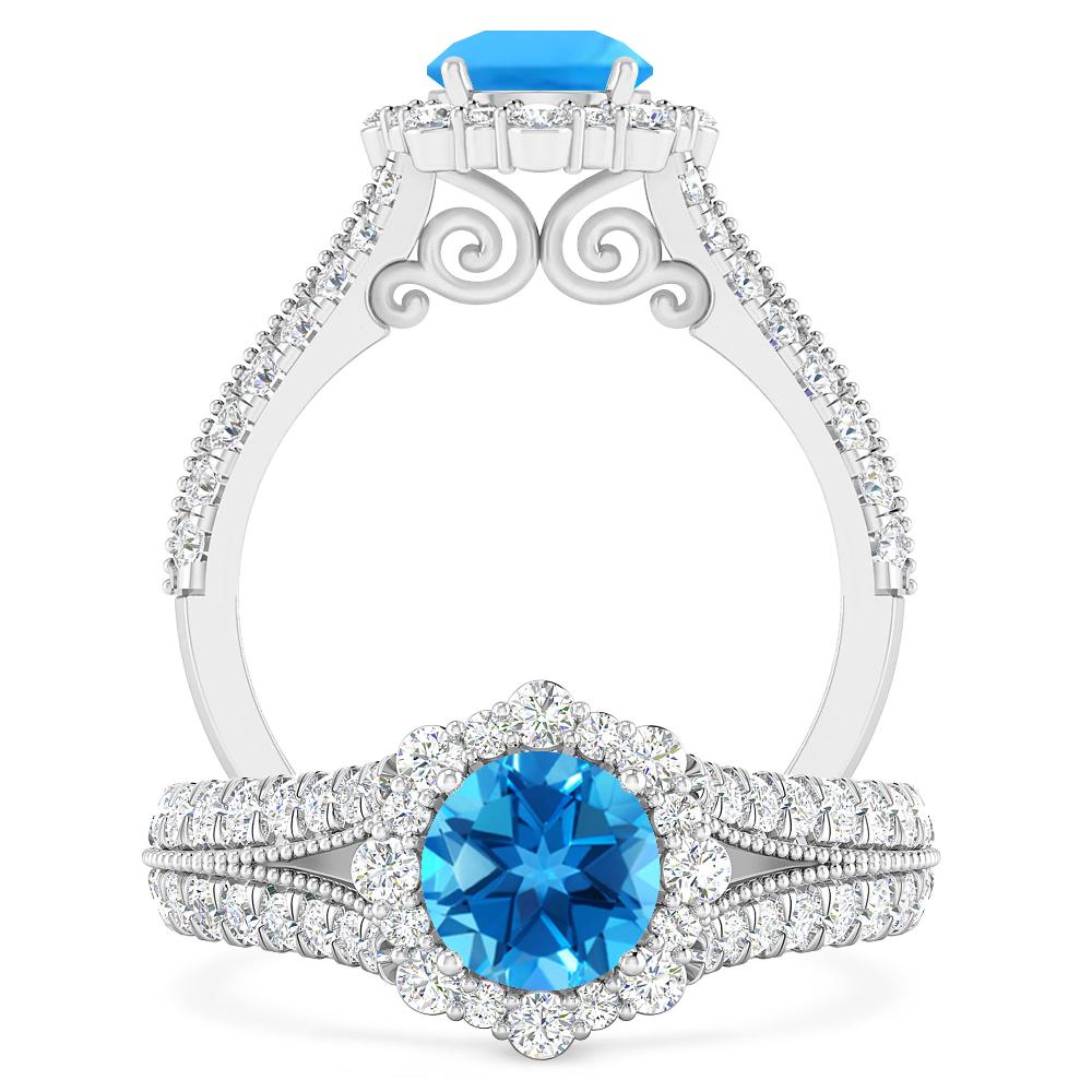 White Gold - Blue Topaz