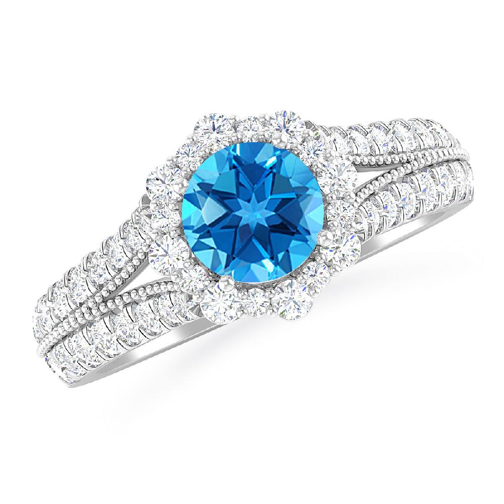 White Gold - Blue Topaz