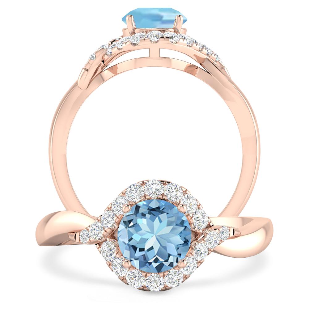 Rose Gold - Aquamarine