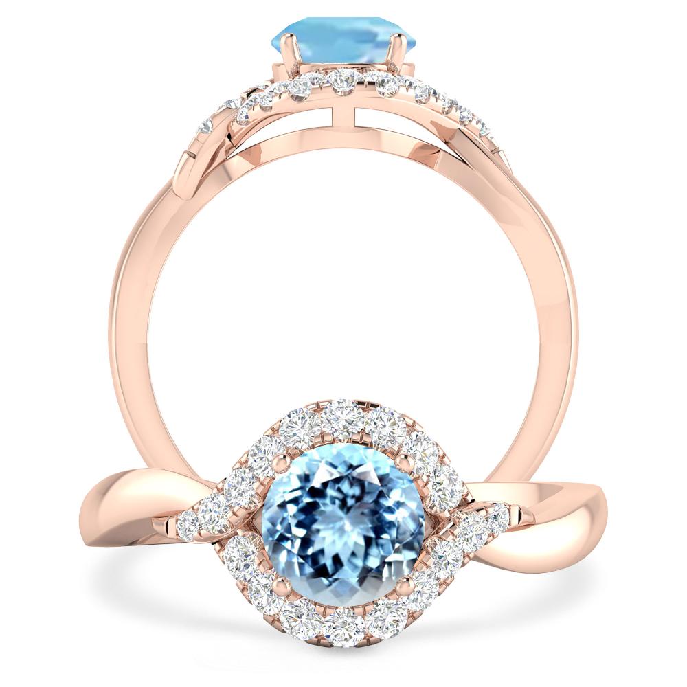 Rose Gold - Aquamarine