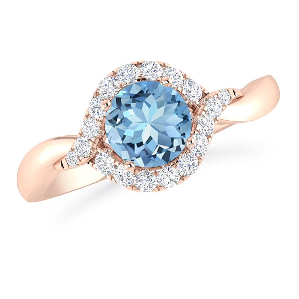 Rose Gold - Aquamarine