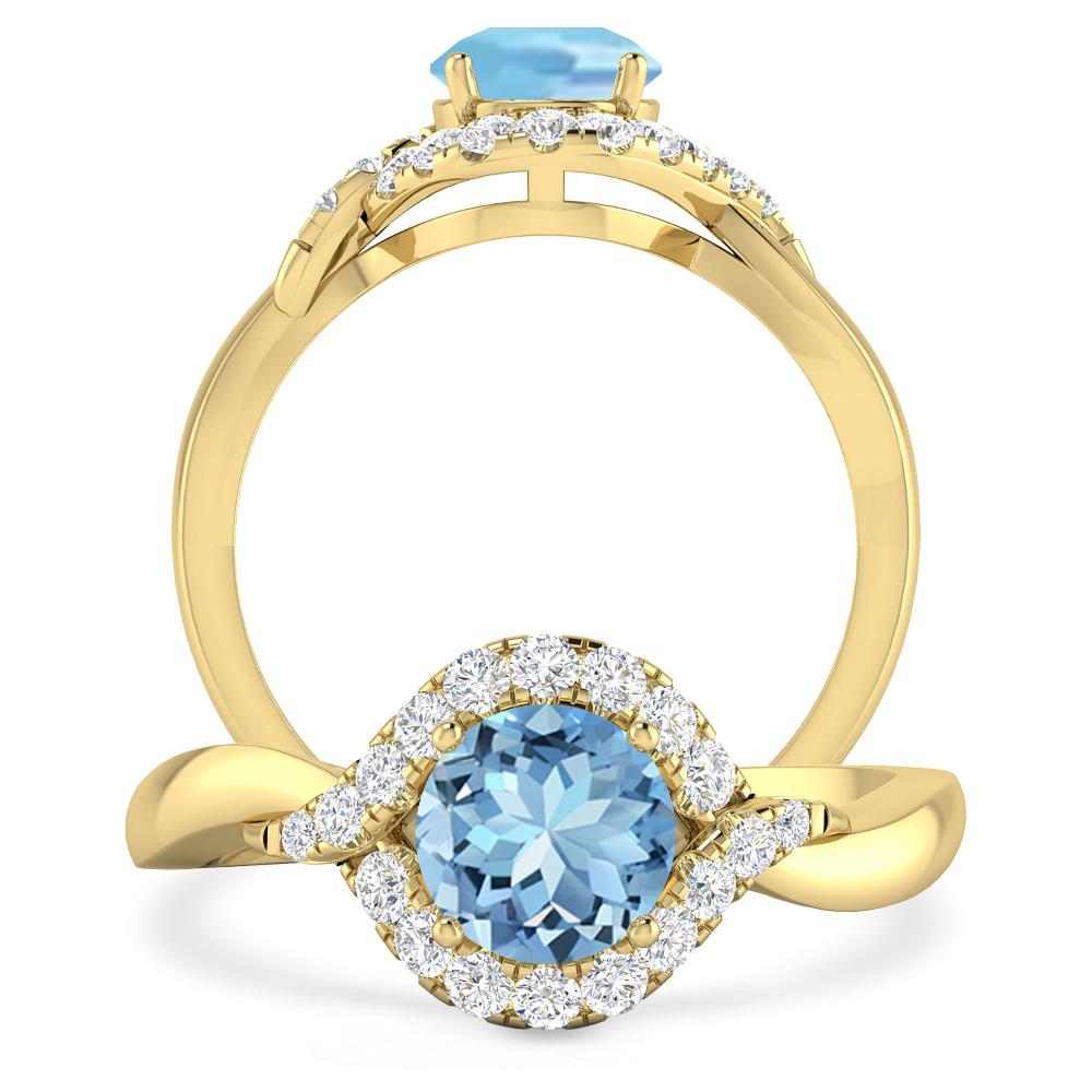 Yellow Gold - Aquamarine