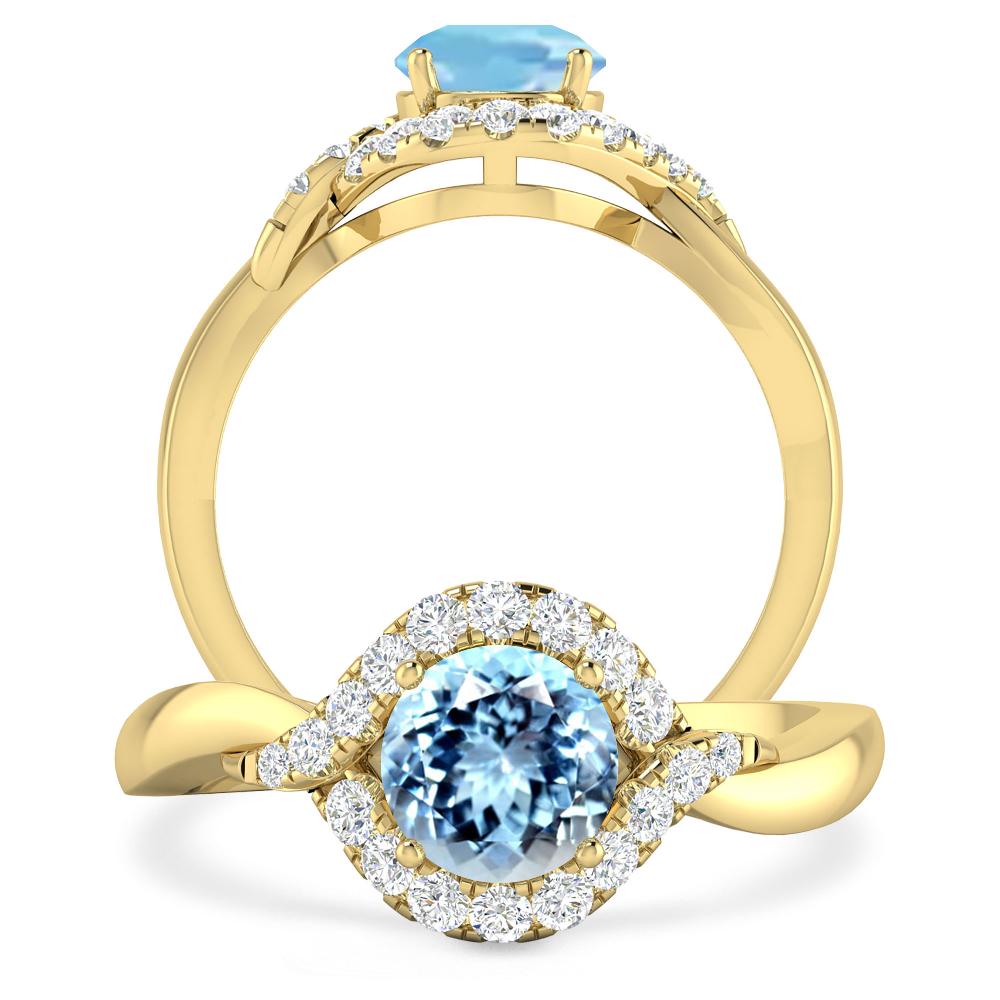 Yellow Gold - Aquamarine