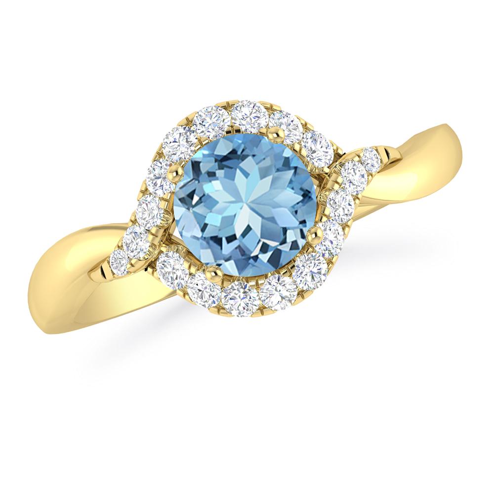 Yellow Gold - Aquamarine