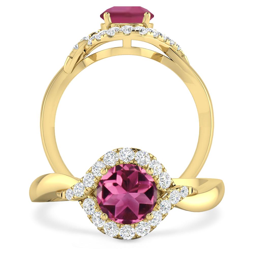 Yellow Gold - Pink Tourmaline