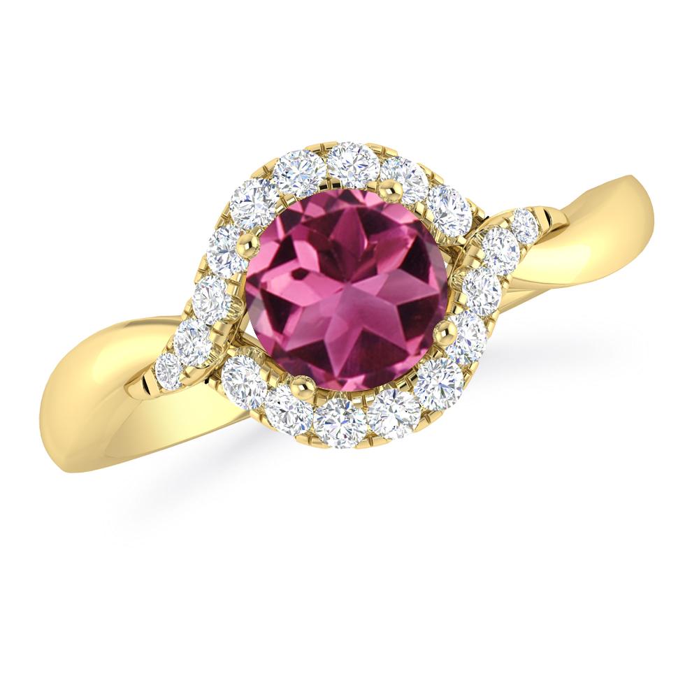 Yellow Gold - Pink Tourmaline