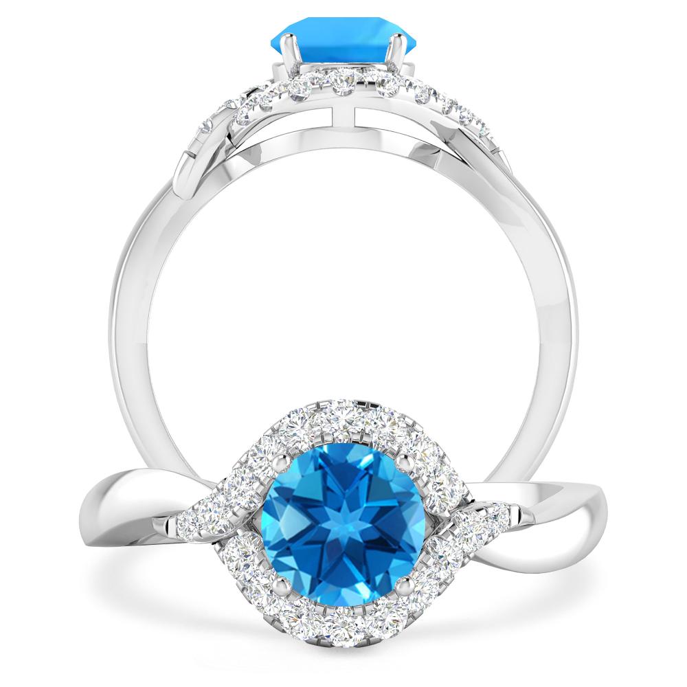 White Gold - Blue Topaz