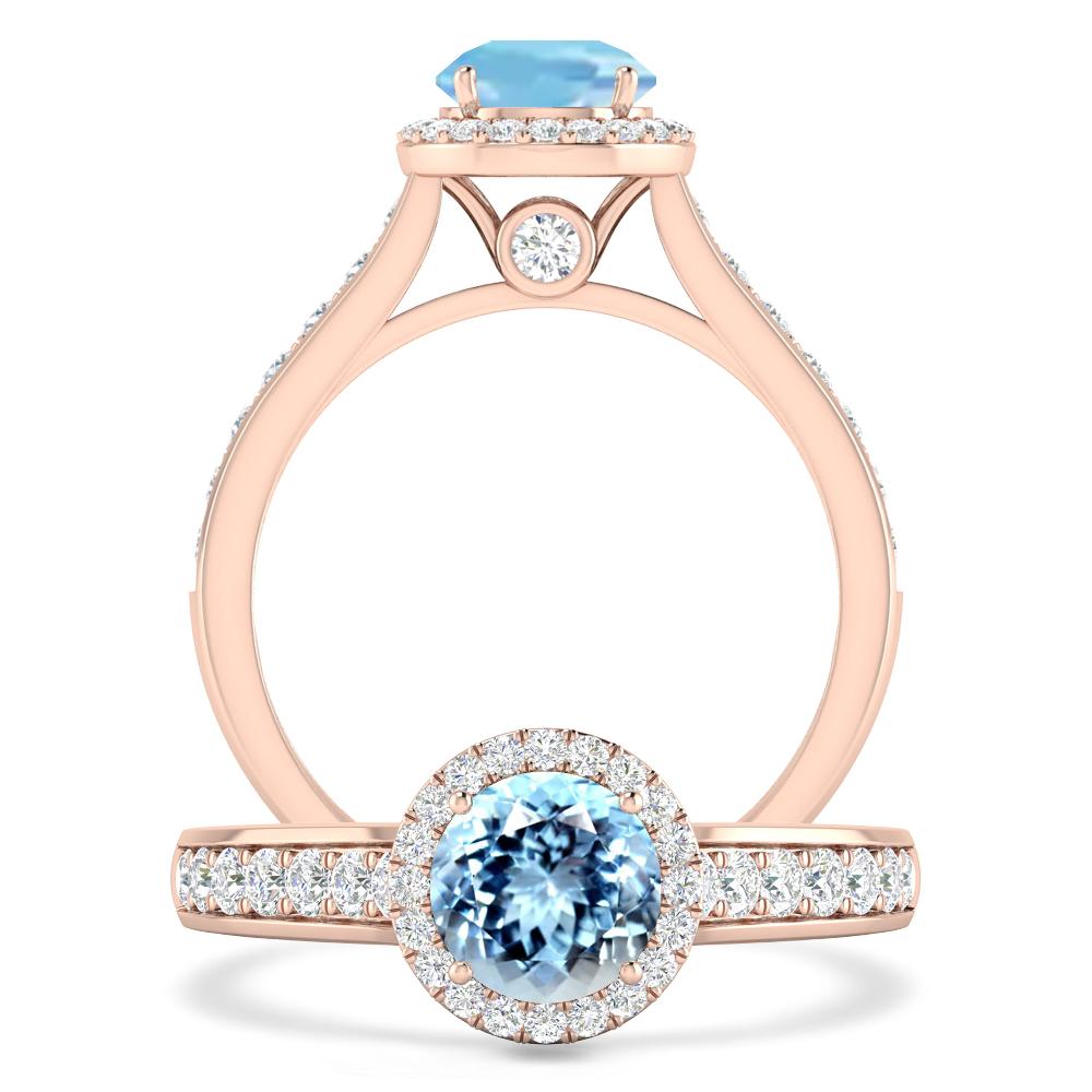 Rose Gold - Aquamarine