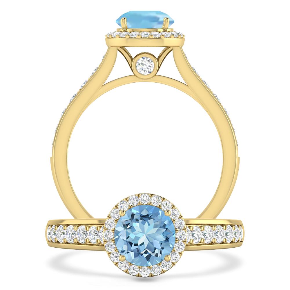 Yellow Gold - Aquamarine