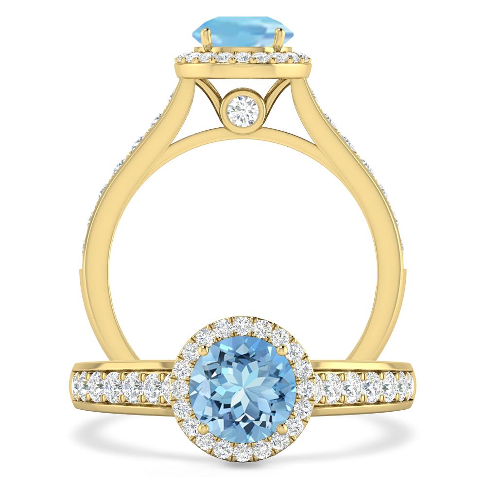 Yellow Gold - Aquamarine