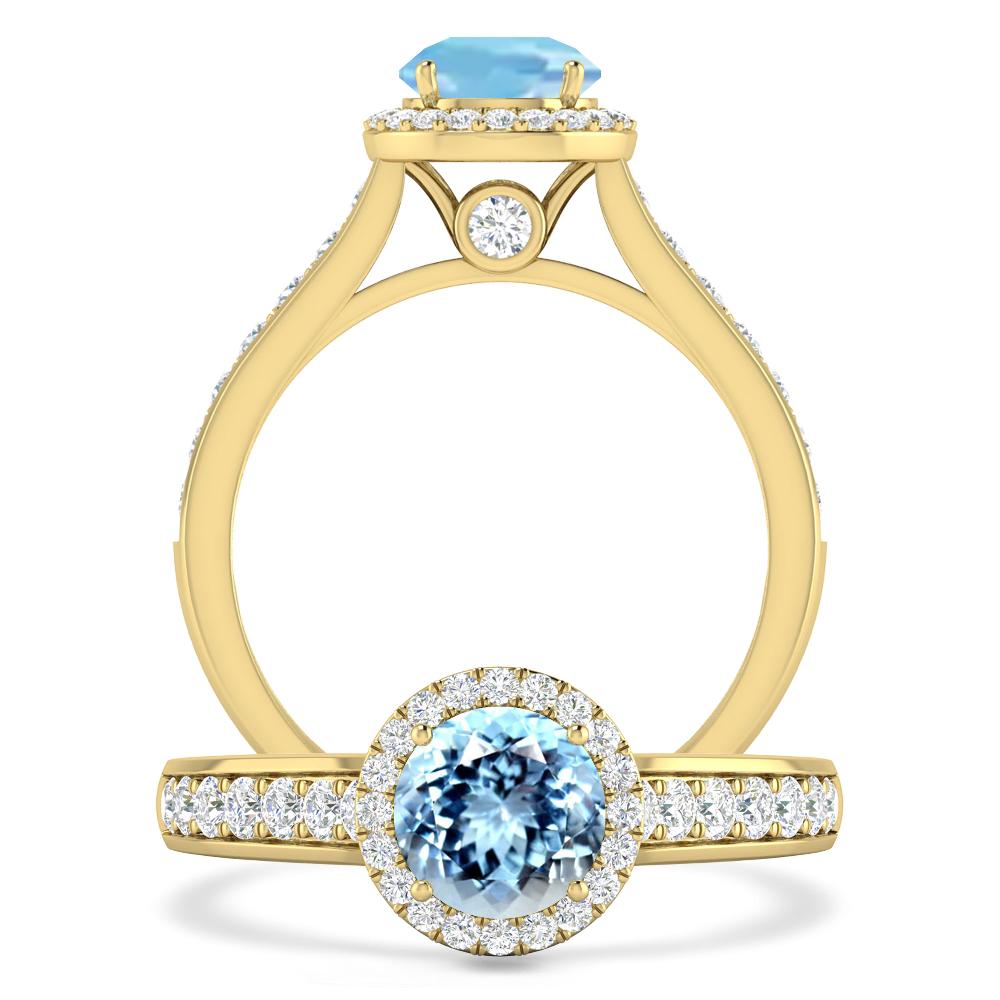 Yellow Gold - Aquamarine