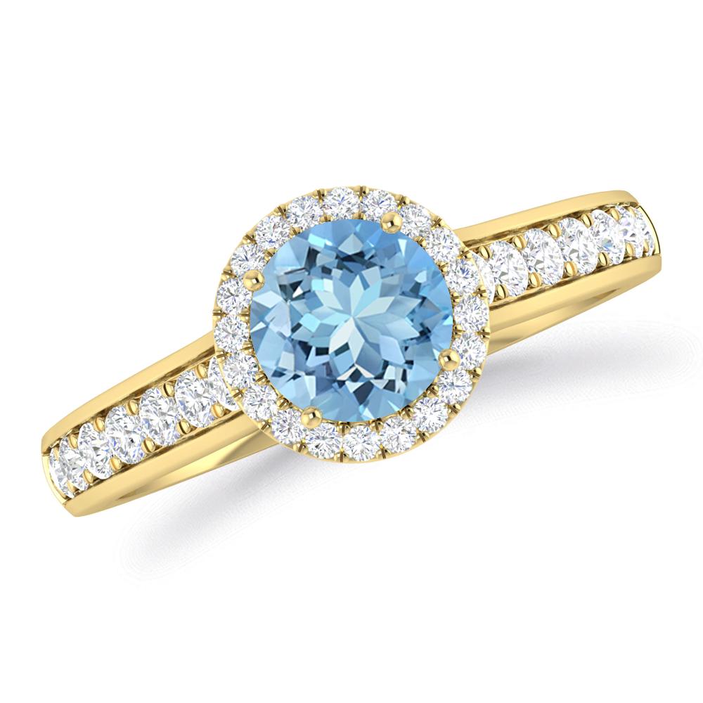 Yellow Gold - Aquamarine