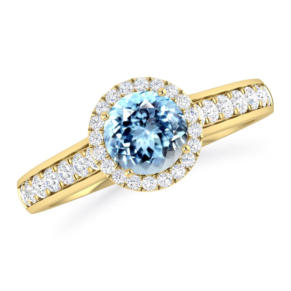 Yellow Gold - Aquamarine