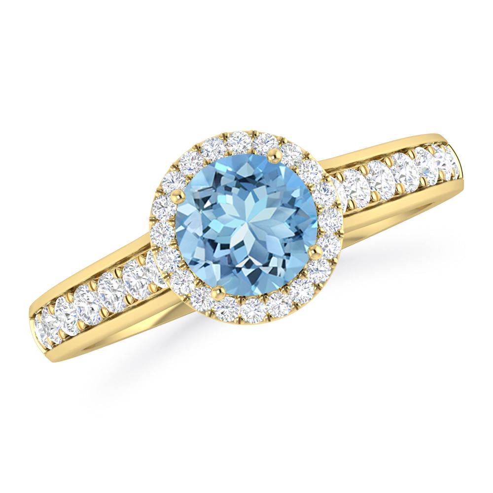 Yellow Gold - Aquamarine