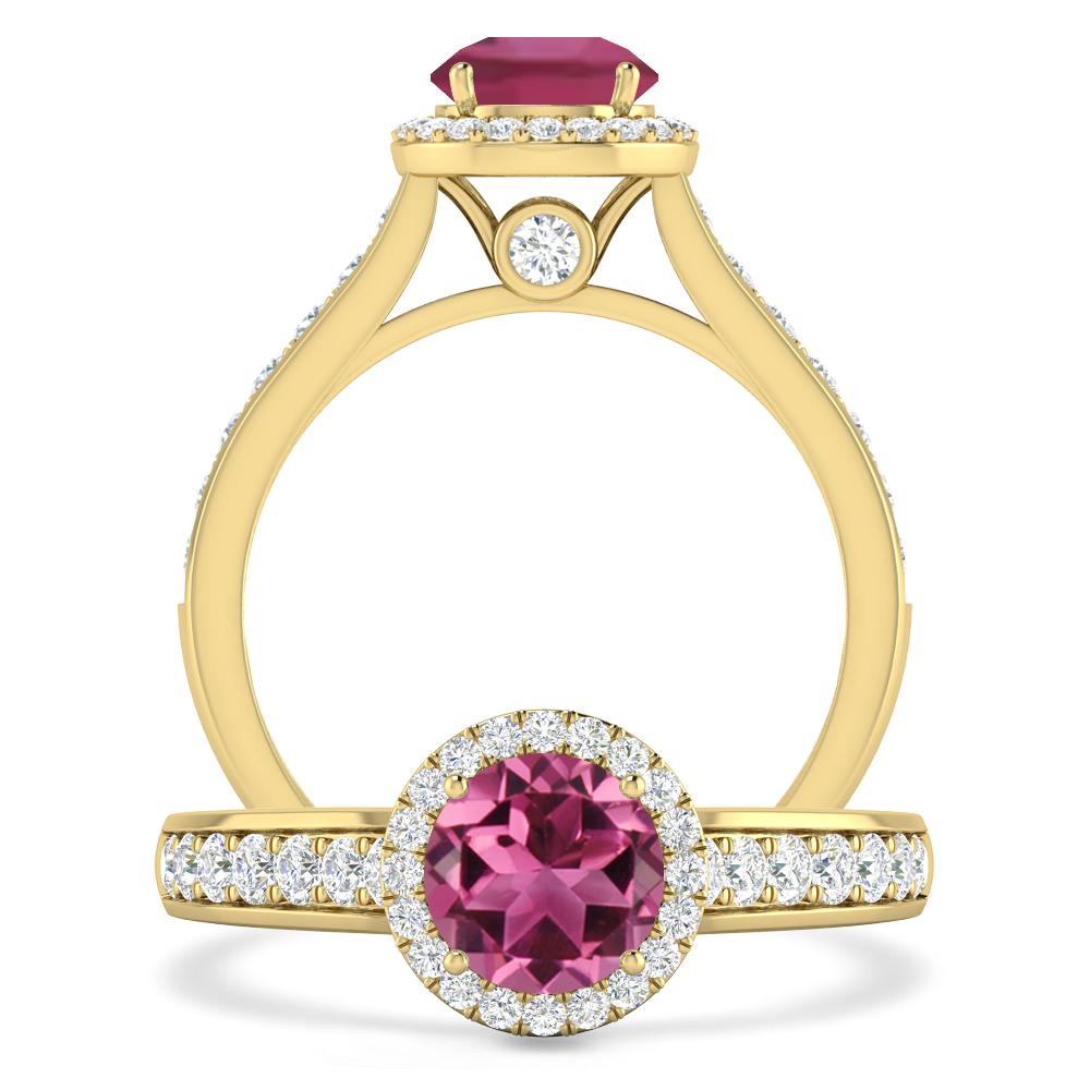 Yellow Gold - Pink Tourmaline