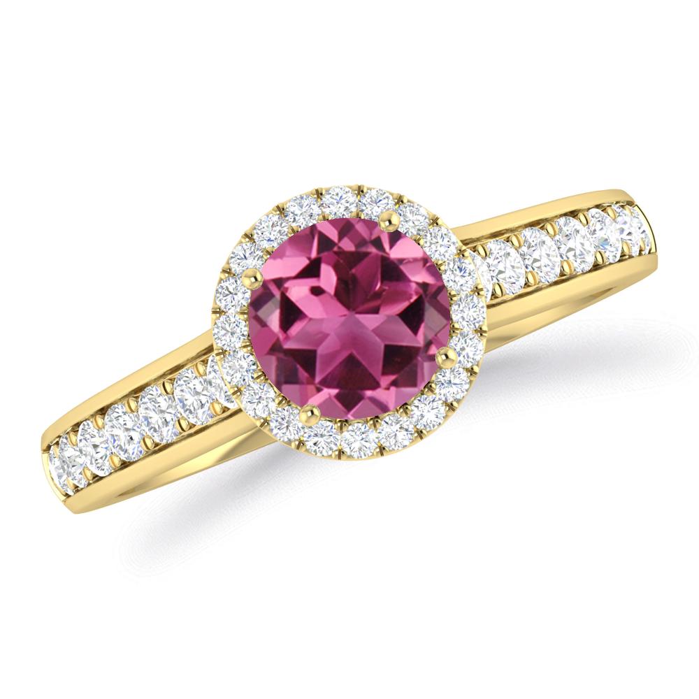 Yellow Gold - Pink Tourmaline