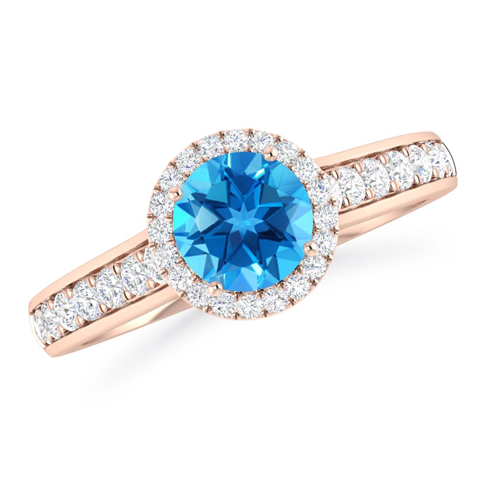 Rose Gold - Blue Topaz