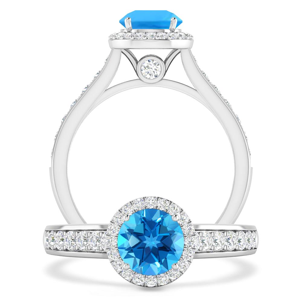 White Gold - Blue Topaz