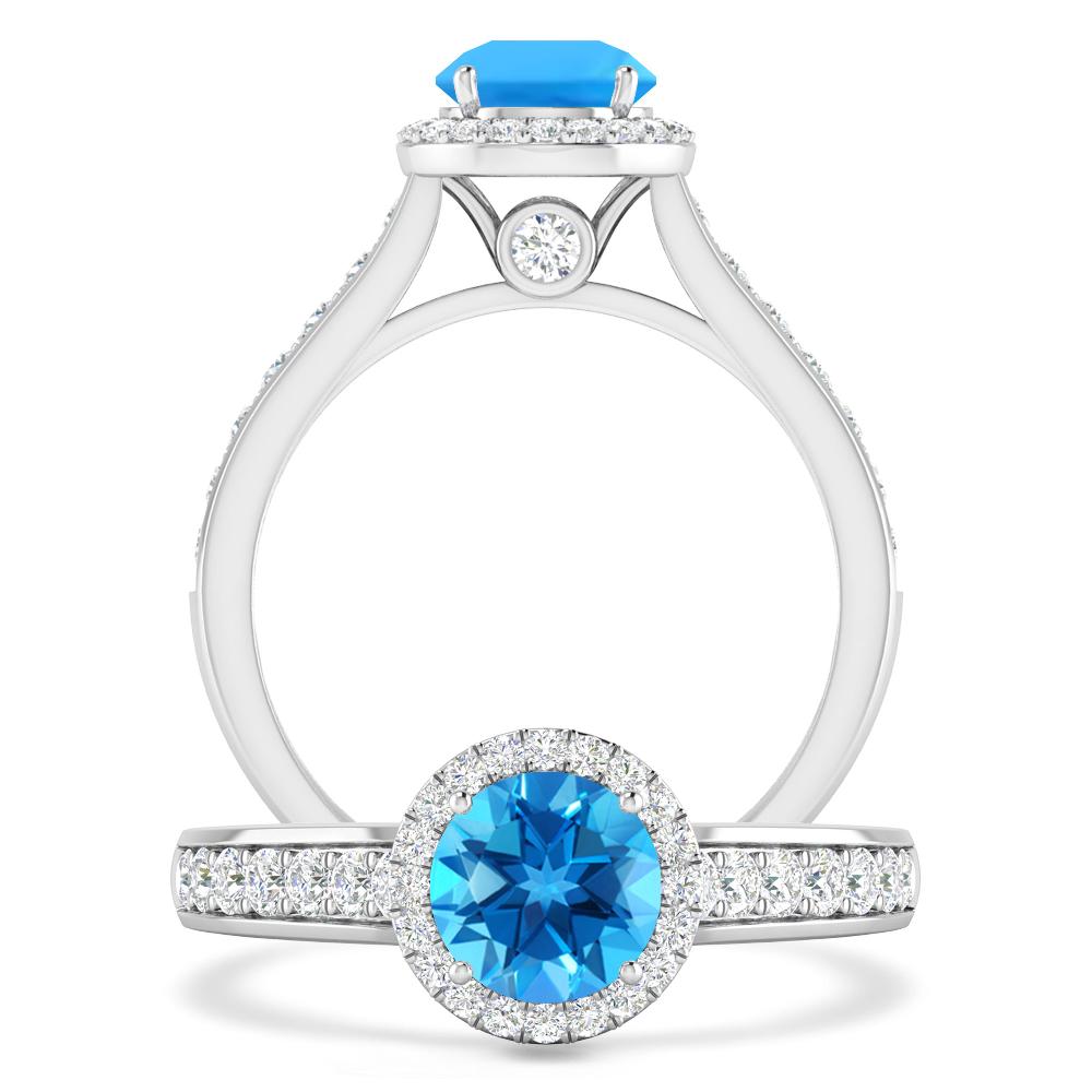 White Gold - Blue Topaz