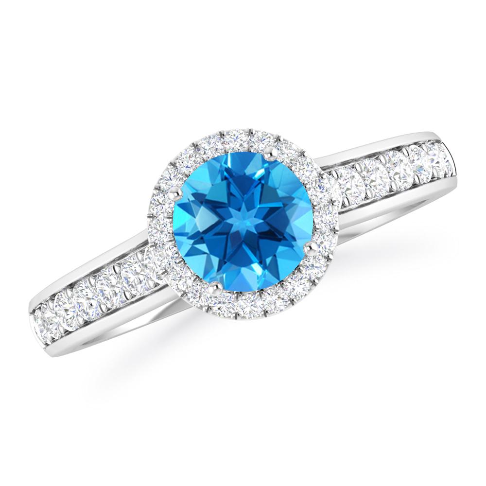 White Gold - Blue Topaz