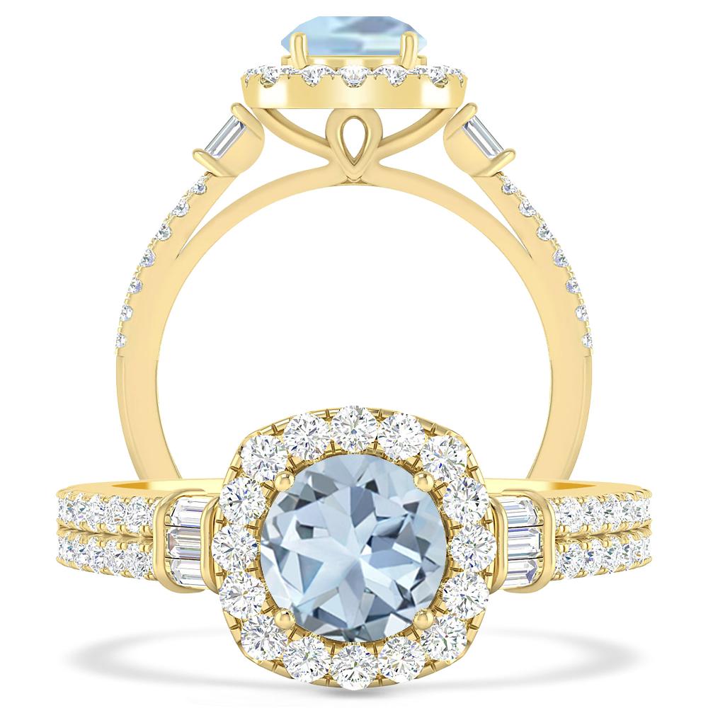 Yellow Gold - Aquamarine