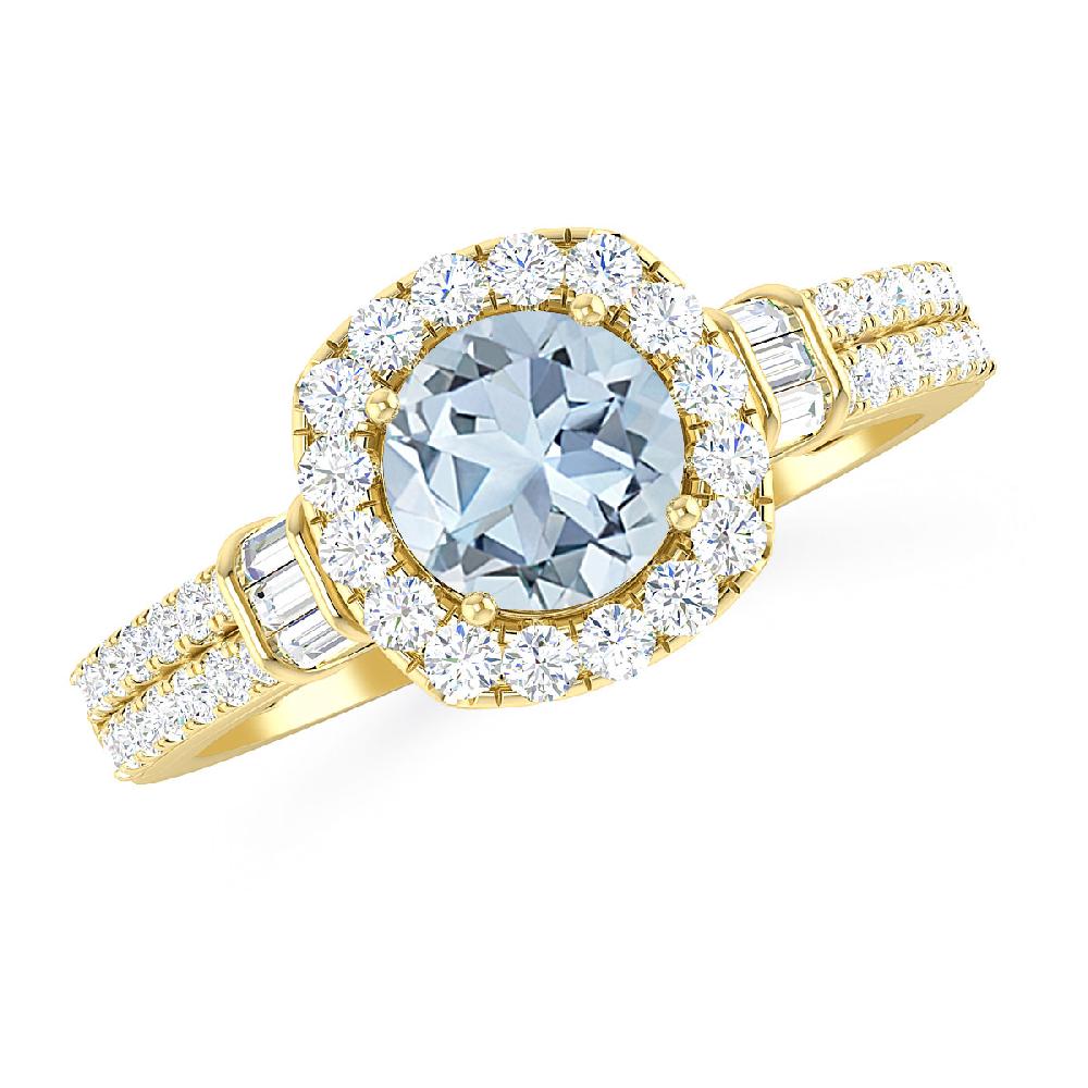 Yellow Gold - Aquamarine