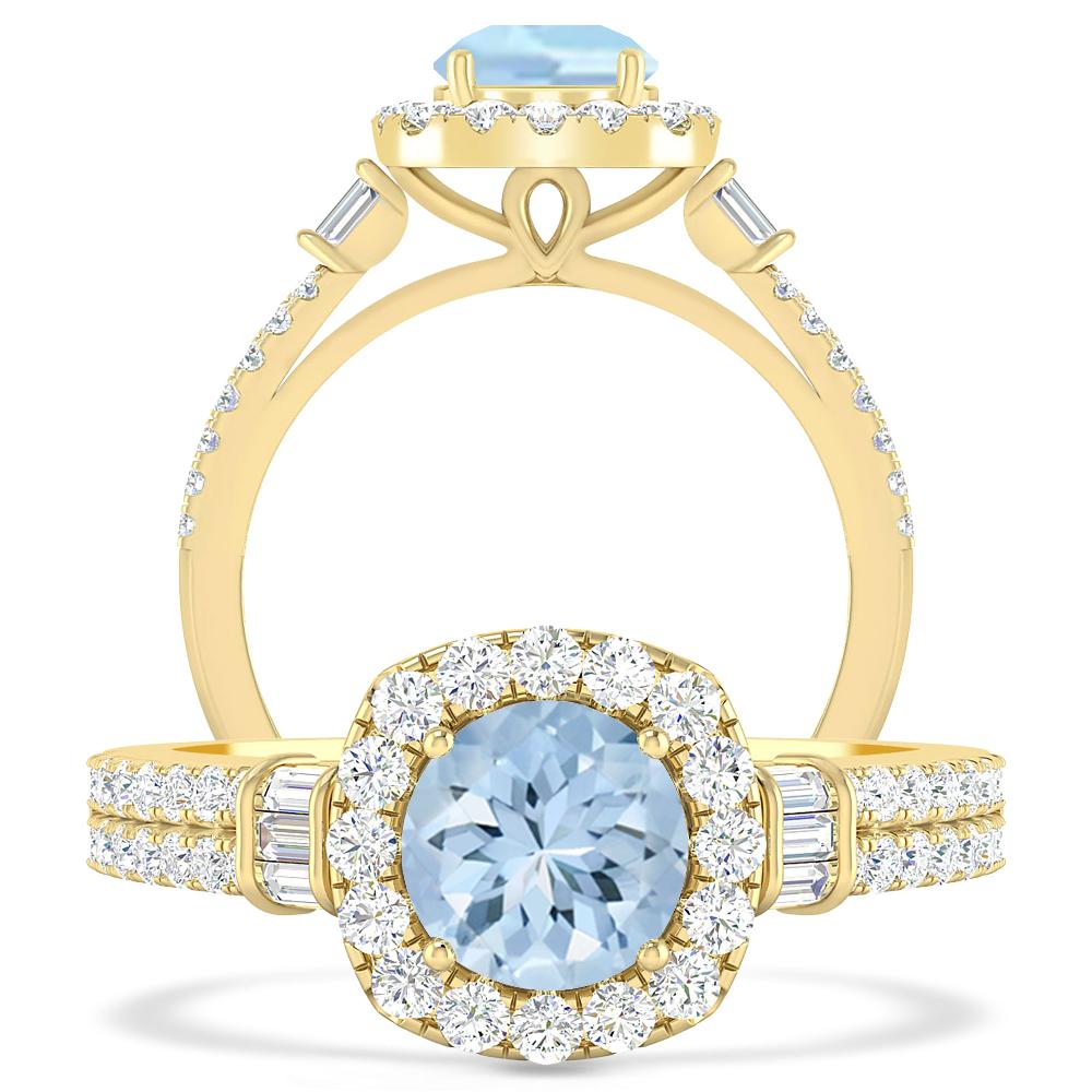 Yellow Gold - Aquamarine