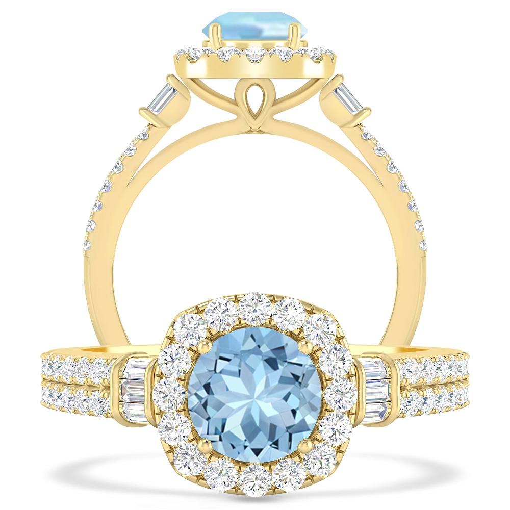 Yellow Gold - Aquamarine