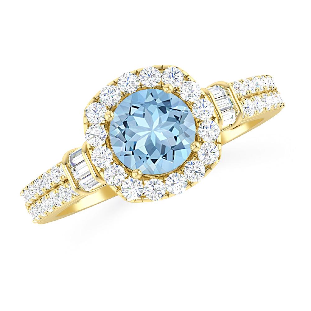 Yellow Gold - Aquamarine