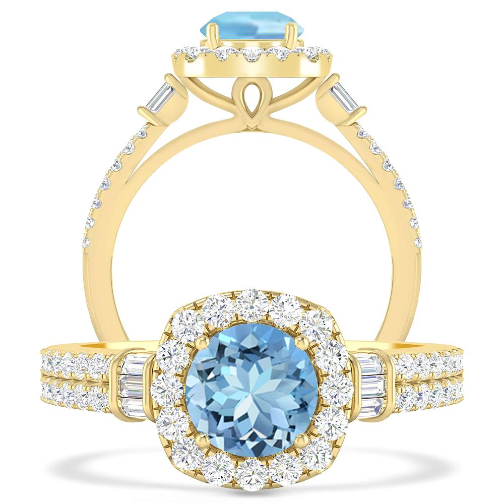 Yellow Gold - Aquamarine