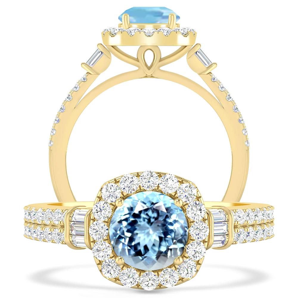 Yellow Gold - Aquamarine