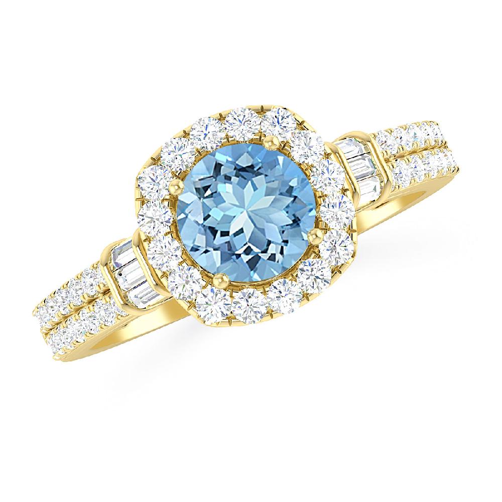 Yellow Gold - Aquamarine