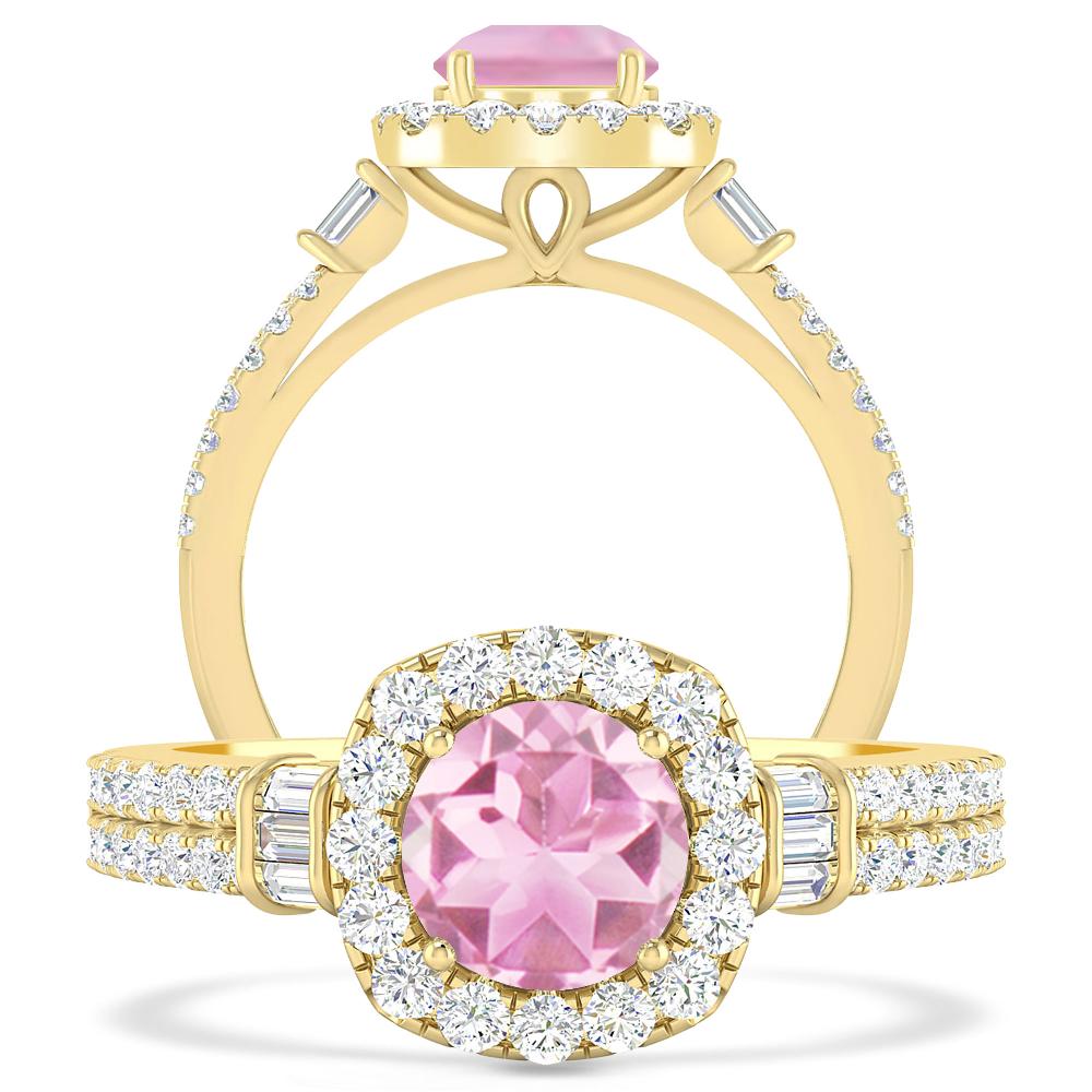 Yellow Gold - Pink Tourmaline