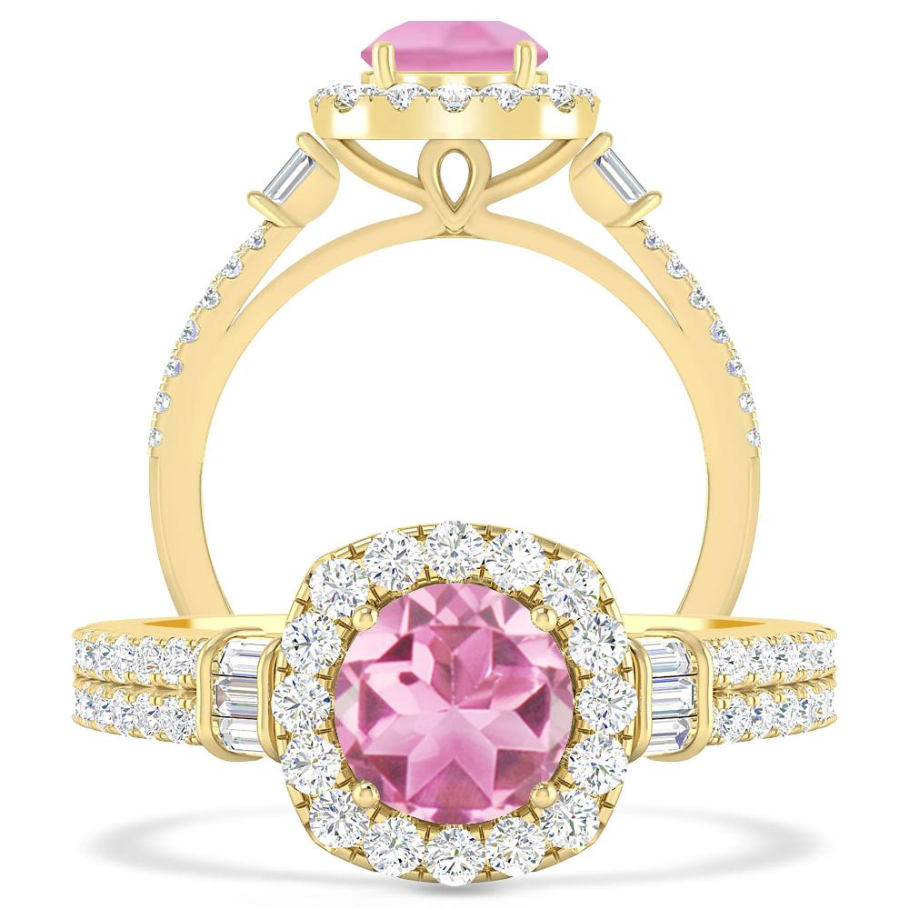 Yellow Gold - Pink Tourmaline