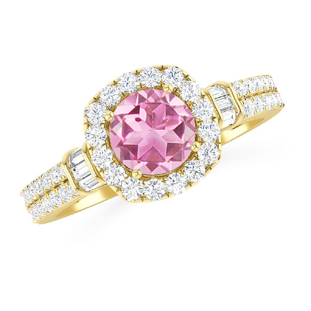 Yellow Gold - Pink Tourmaline