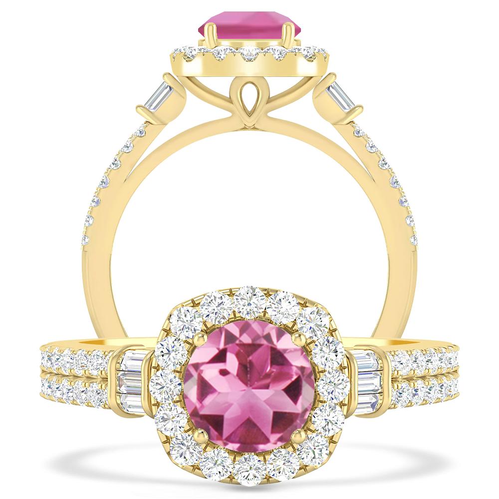 Yellow Gold - Pink Tourmaline