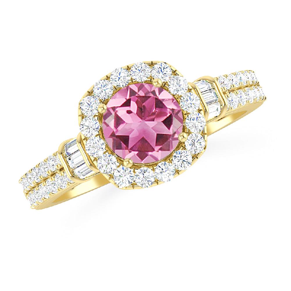 Yellow Gold - Pink Tourmaline